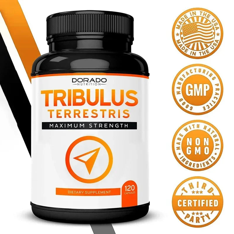 Natural Tribulus Terrestris - 10x Concentrated Extract Equivalent Supports Athletic Performance Gluten-Free, Non-GMO