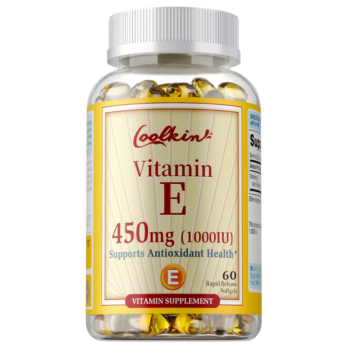Natural Vitamin E Capsules 450 Mg, Supports Immune Function, Antioxidant Dietary Supplement for Men and Women