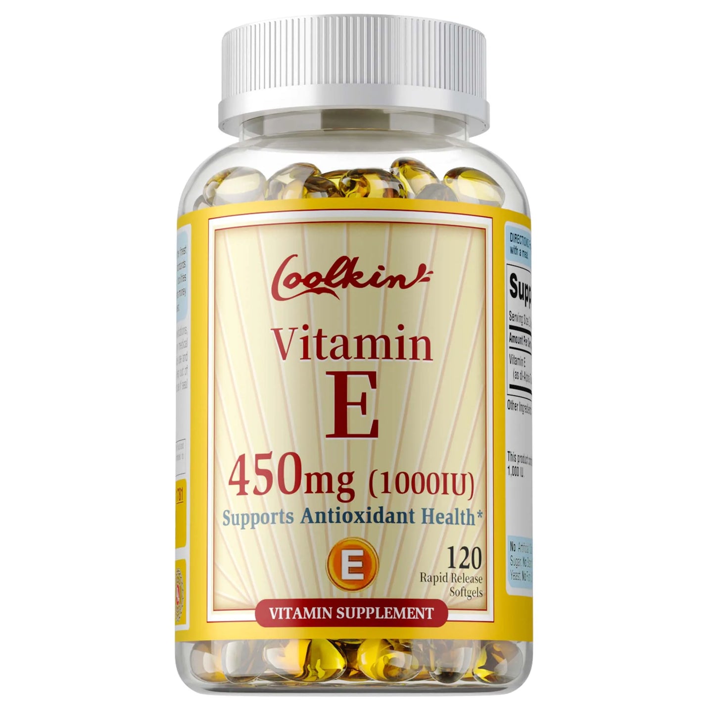 Natural Vitamin E Capsules 450 Mg, Supports Immune Function, Antioxidant Dietary Supplement for Men and Women