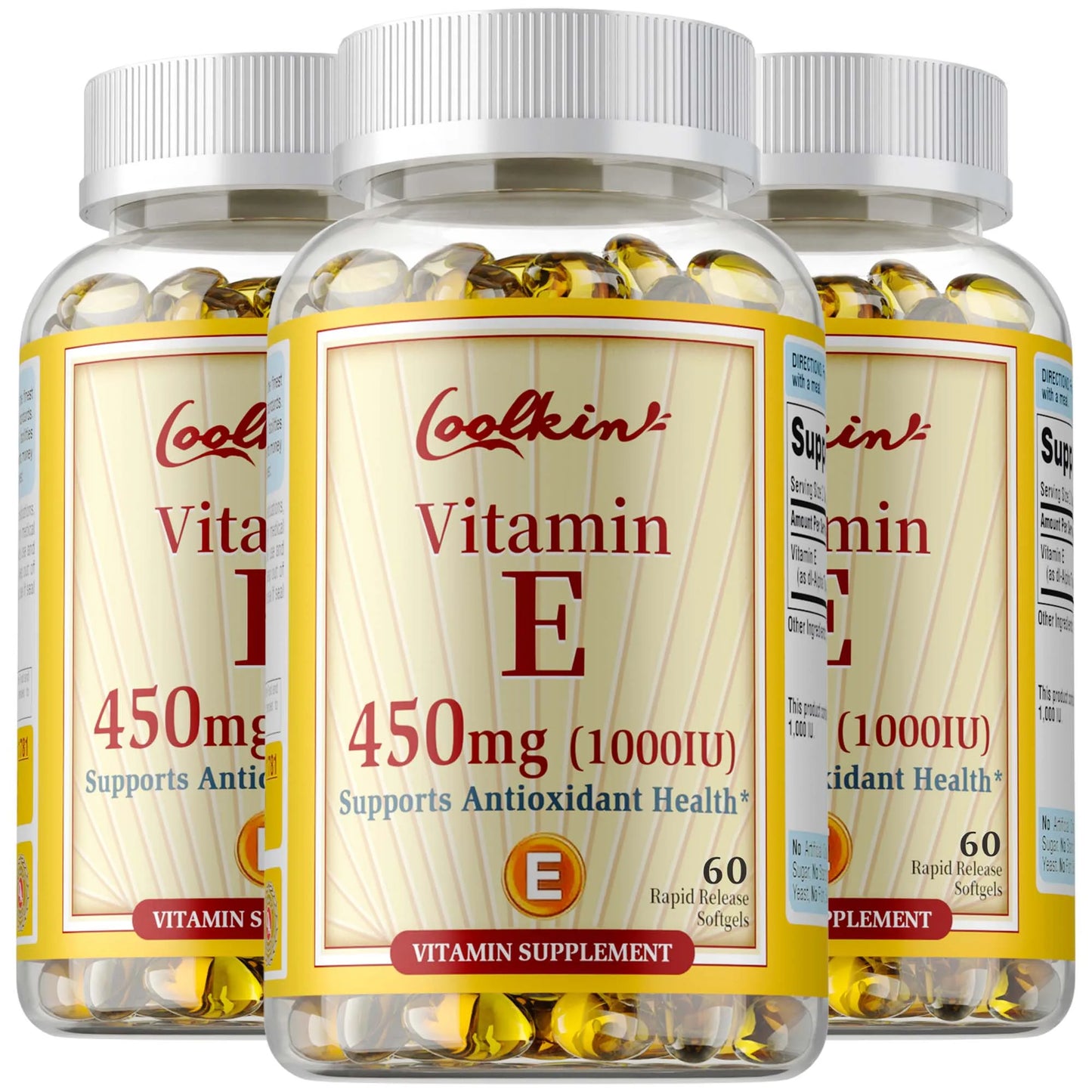 Natural Vitamin E Capsules 450 Mg, Supports Immune Function, Antioxidant Dietary Supplement for Men and Women