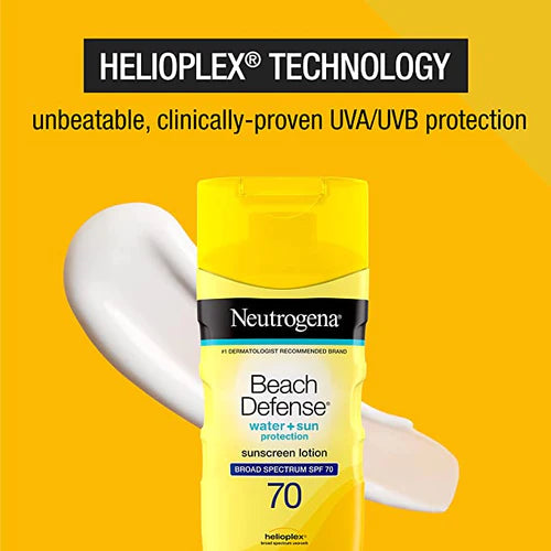 Neutrogena Sunscreen Lotion Beach Defense Water + Sun Protection SPF 70