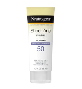 Neutrogena Sunscreen Sheer Zinc Mineral SPF 50