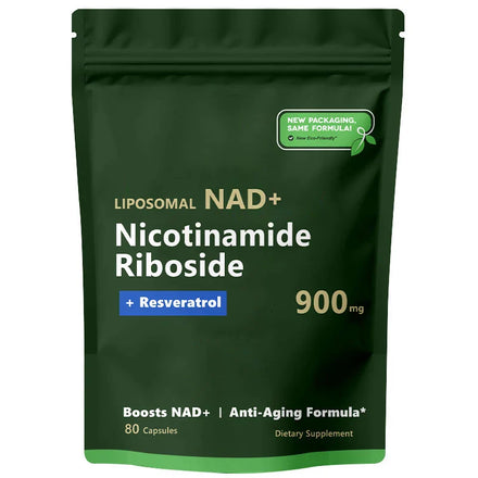 Niacinamide nucleoside 900mg, liposomal resveratrol, high-purity NAD and NMN supplements, anti-aging, energy, focus -80 capsules