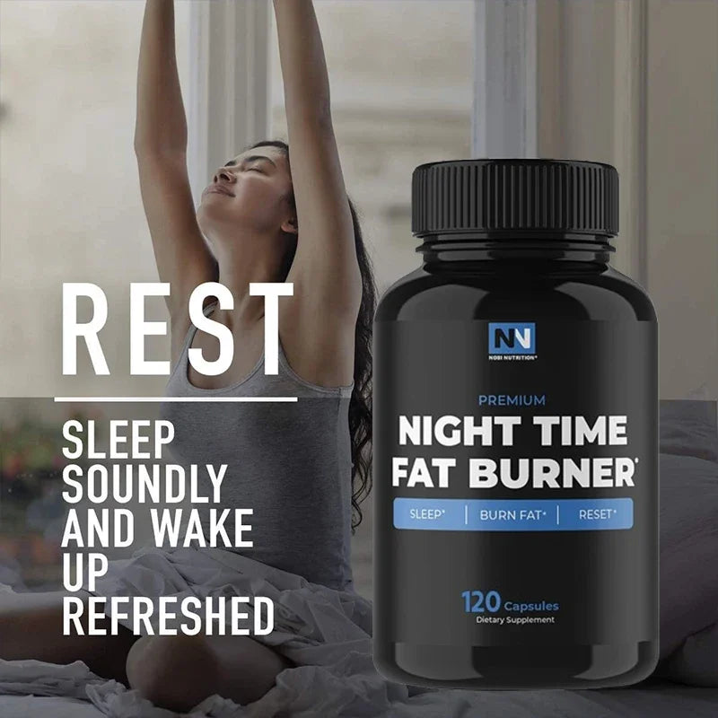 Nighttime Fat Burner for Men and Women - Appetite Control, Nighttime Fat Burner for Sleep, Energy Supplement, Metabolism Booster