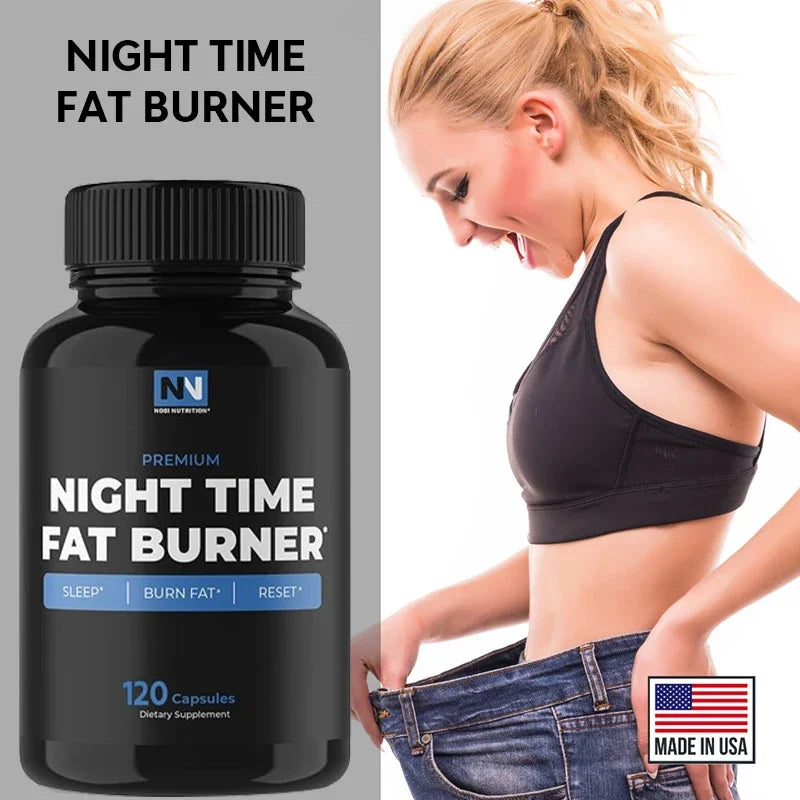 Nighttime Fat Burner for Men and Women - Appetite Control, Nighttime Fat Burner for Sleep, Energy Supplement, Metabolism Booster
