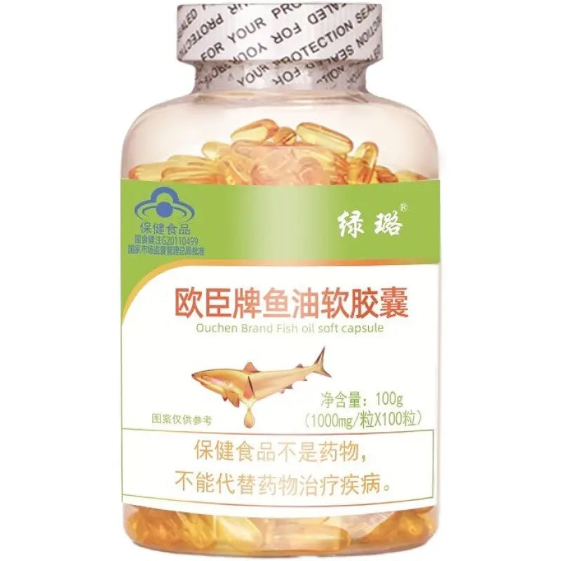 Omega 3 Fish Oil Capsule 1000 Mg Designed To Support Heart Brain Joints & Skin With EPA DHA Vitamins E Non-GMO Food Supplement