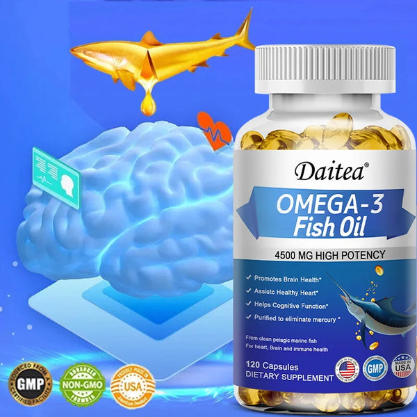 Omega 3 Fish Oil Capsules Triple Strength 4500 Mg EPA & DHA High Antioxidant Brain Heart Health, Helps Immune Cognitive Function in Pakistan Omega 3 Fish Oil Capsules Triple Strength 4500 Mg EPA & DHA High Antioxidant Brain Heart Health, Helps Immune Cognitive Function in Pakistan