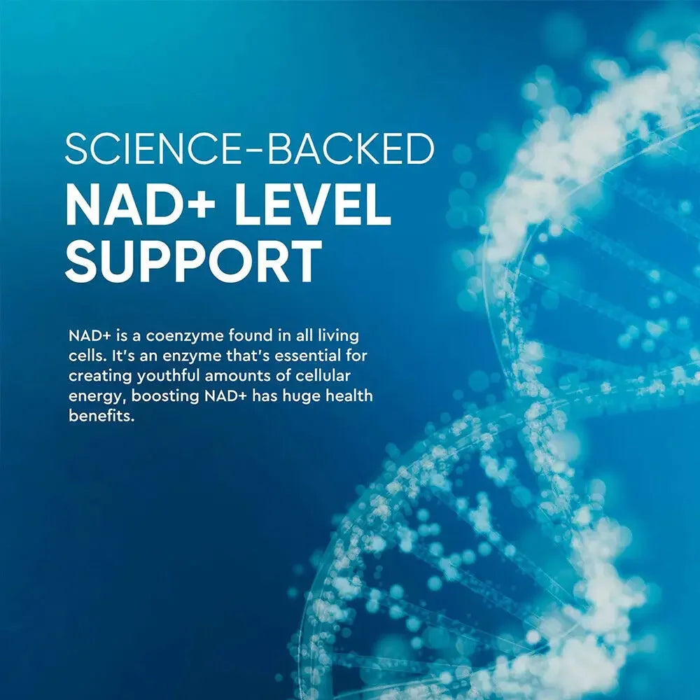 Optimized NAD+ and Resveratrol Supplement To Help Support Cell Regeneration, Natural Energy, Focus and Memory