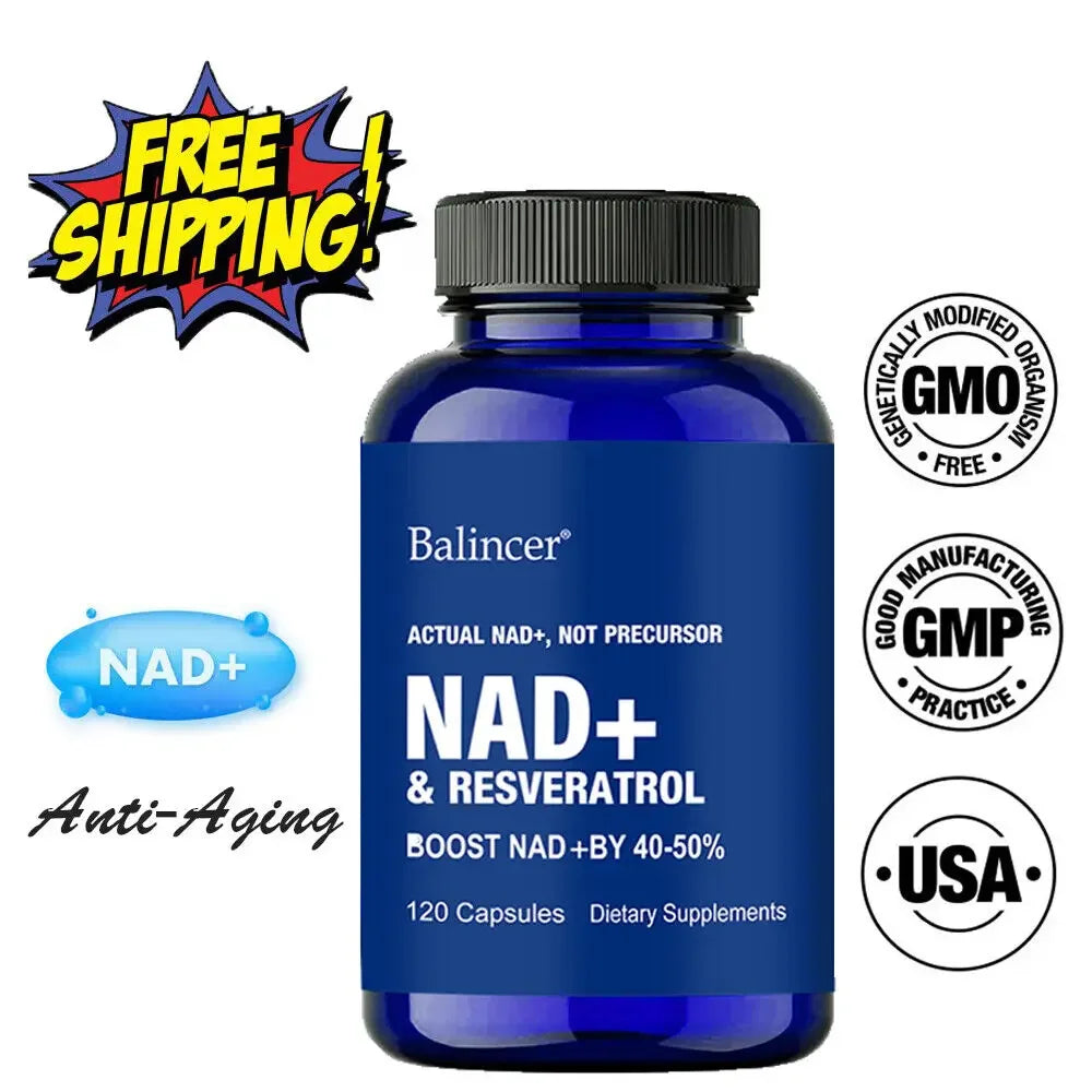 Optimized NAD+ and Resveratrol Supplement To Help Support Cell Regeneration, Natural Energy, Focus and Memory