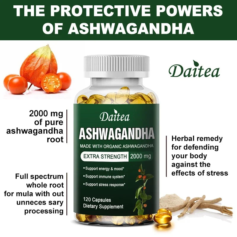 Organic Ashwagandha Specific Capsules Support Brain and Memory, Relieve Stress, Support Concentration, Deep Sleep, Unisex
