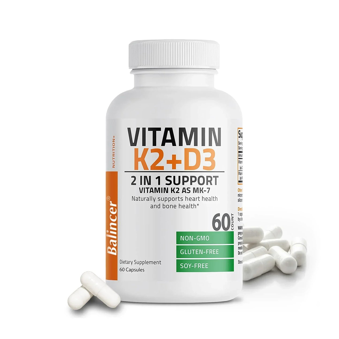 Organic Vitamin K2 (MK-7) 900 Mg +D3 5000 IU 2-in-1 Support Supplement - Efficient Absorption - Overall Immune Health