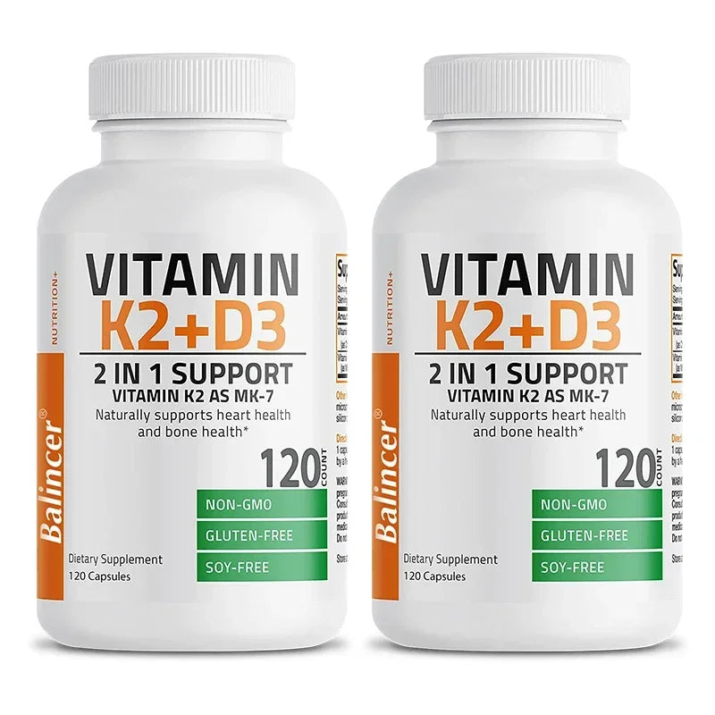 Organic Vitamin K2 (MK-7) 900 Mg +D3 5000 IU 2-in-1 Support Supplement - Efficient Absorption - Overall Immune Health