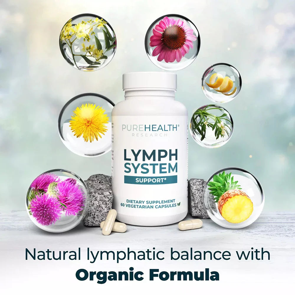 PUREHEALTH RESEARCH Lymphatic System Support Supplement - with Dandelion Extract