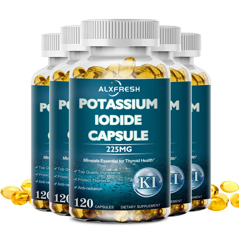 Potassium Iodide Supplement 225 mg Dietary Thyroid Support Protectant KI Iodine Tablets Vitamin Optimum Potassium