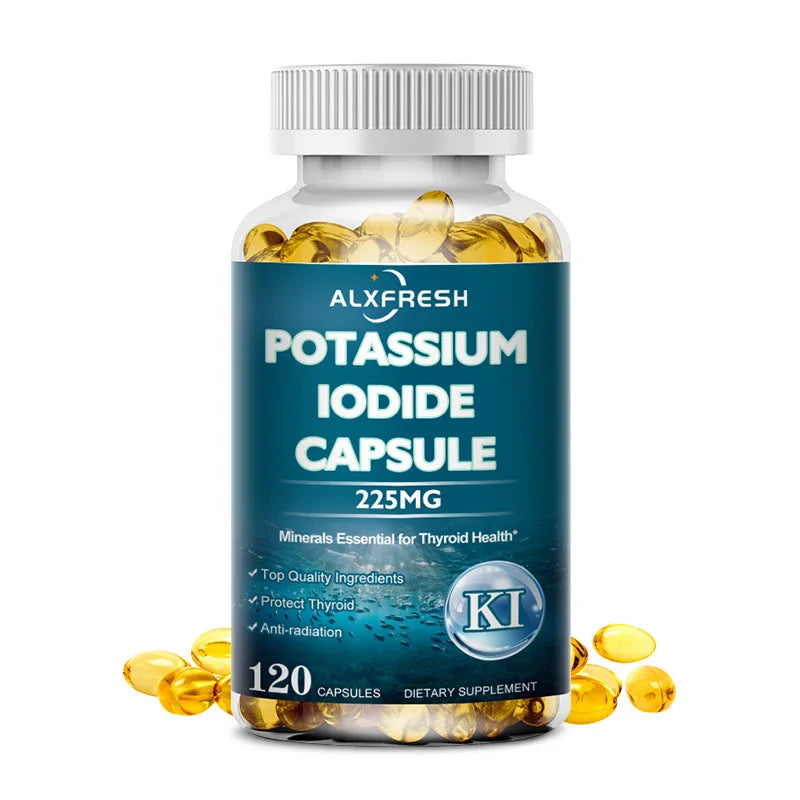 Potassium Iodide Supplement 225 mg Dietary Thyroid Support Protectant KI Iodine Tablets Vitamin Optimum Potassium