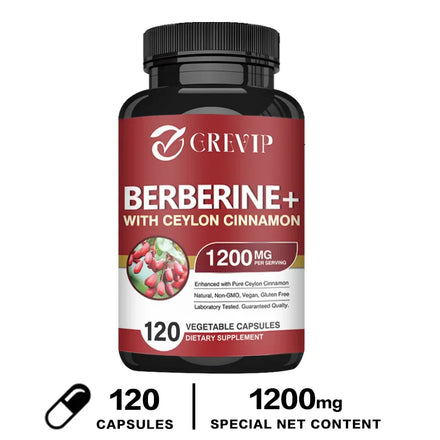 Premium Berberine + Ceylon Cinnamon 1200 Mg - Glucose Metabolism, Healthy Weight Management Supplement