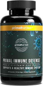 Primal Harvest Primal Immune Defense 10-in-1 Immune Defense Supplement: with 7 Billion CFU Probiotics, Zinc, Vitamins C, B6, D3, K2 - Immune Boosters for Adults 60 Capsules (1 Pack) in Pakistan