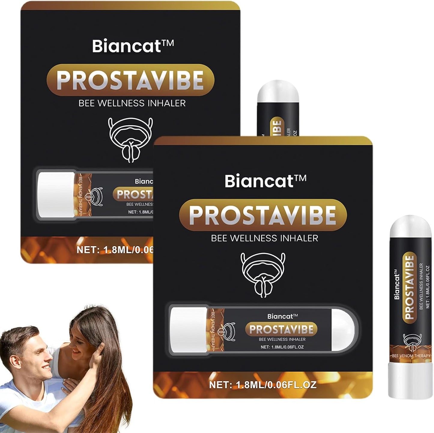 ProstaVibe Bee Wellness Inhaler, BeeBoom Nasal Inhaler for Prostate Wellness, Nasal Spray for Prostate Wellness, Professional Prostate Spray Improves Blood Circulation (2PC)