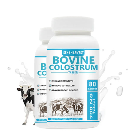 Pure Bovine Colostrum Tablet, Cattle Colostrum Supplement for Gut Health, Immune Support, Muscle Recovery Probiotic 80 pills