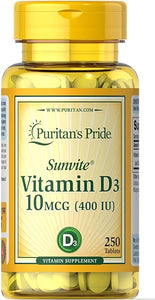 Puritan's Pride Vitamin D3 10 mcg (400 IU)-250 Tablets in Pakistan