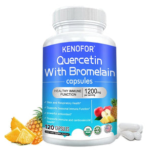 Quercetin 1200 mg with Bromelain and Zinc - Natural Immune Support Supplement, Antioxidant, Skin and Respiratory Health
