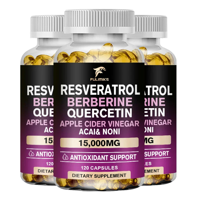 Resveratrol Capsules - Vitamin C & E, Skin, Antioxidant Supplement to Support Circulatory Health & Overall Wellness - Non-GMO
