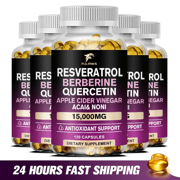 Resveratrol Capsules - Vitamin C & E, Skin, Antioxidant Supplement to Support Circulatory Health & Overall Wellness - Non-GMO in Pakistan Resveratrol Capsules - Vitamin C & E, Skin, Antioxidant Supplement to Support Circulatory Health & Overall Wellness - Non-GMO in Pakistan