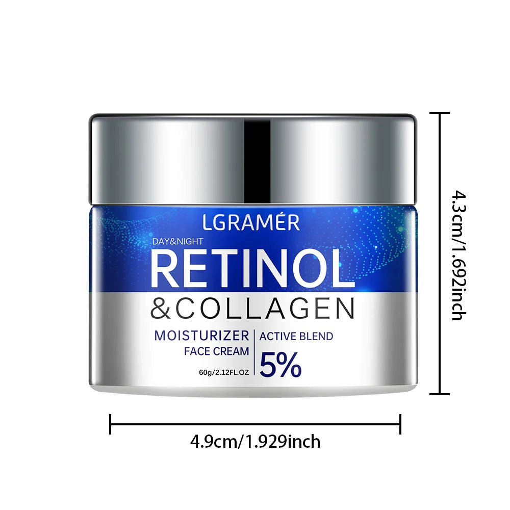 Retinol Collagen Face Cream Repairing Skin Moisturizing Hyaluronic Acid Younger Smooth Wrinkles Face Skin Care Cosmetic 30g/60g