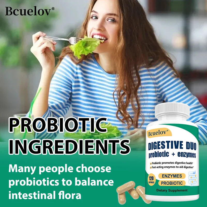 Digestive Enzyme Probiotic Capsules, Supports Gut Health, Immunity and Relieve Bloating, Promote Nutrition Digestion Supplement