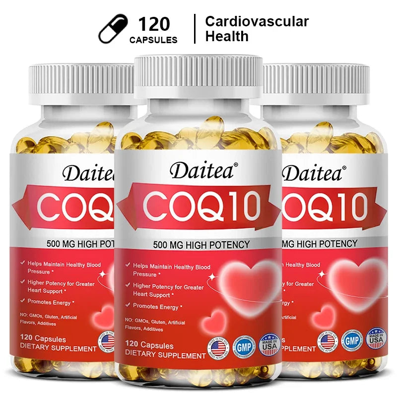 120 Coenzyme Q10 Capsules Provide Energy Vitamin Health Food Organic Ultra High Absorption COQ10