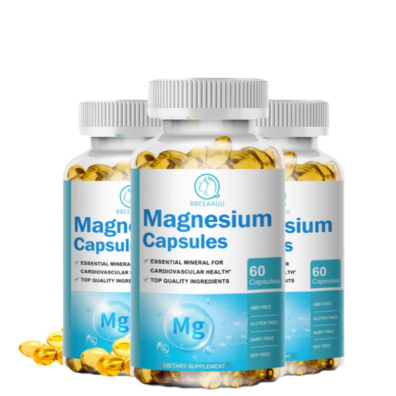 BBEEAAUU Chelated Magnesium Glycinate Capsules Promotes Muscle Heart and Bone Health Help Sleep Muscle Relaxation Anxiety Relief