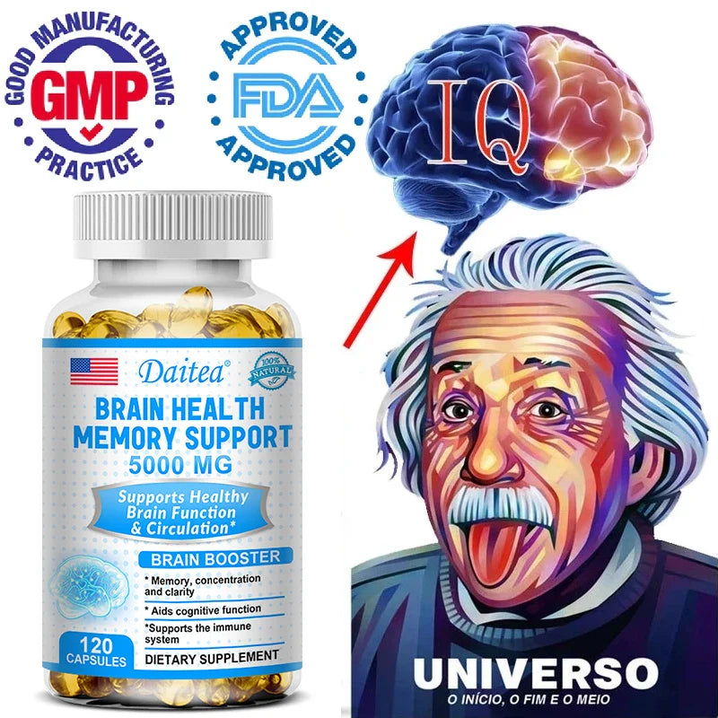 Brain Health Memory Support 5000 Mg, Function & Circulation, Brain Booster "Memory, Focus & Clarity Supports Cognitive Function