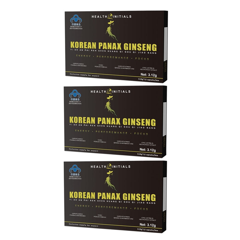 Natural Ginseng Extract Capsules Men's Strength and Mood Supplement Extended Size Male Care Extended Time
