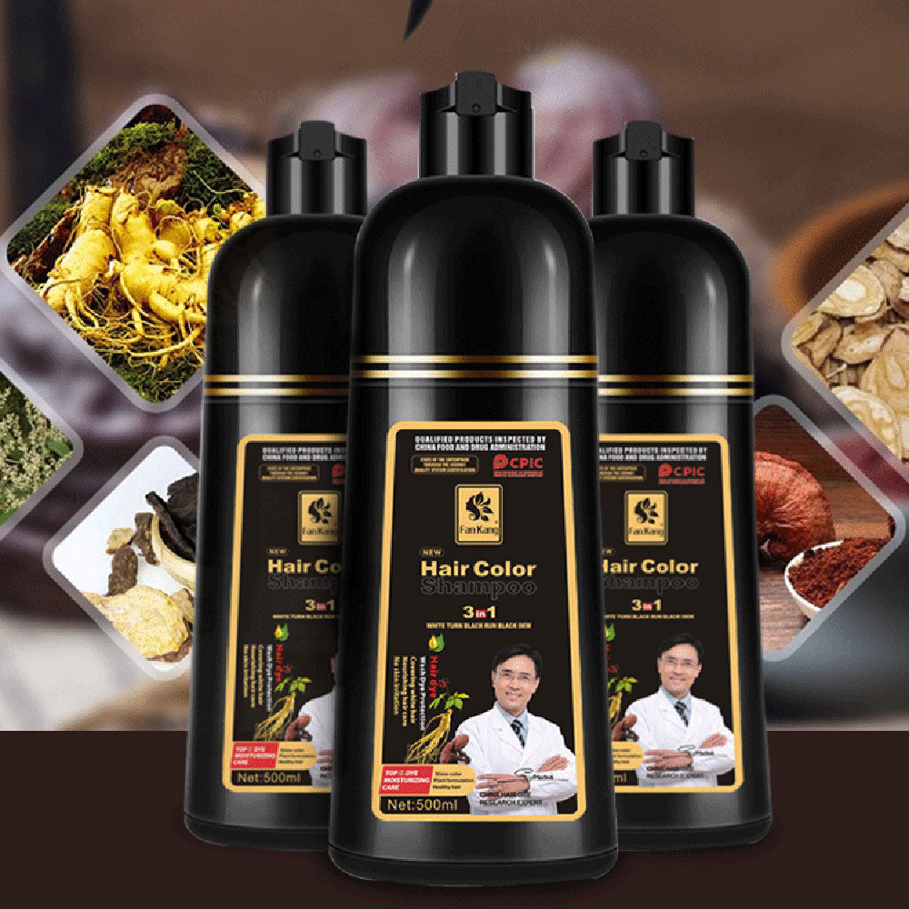 500ml Permanent Hair Shampoo Organic Natural Fast Hair Dye Plant Essence Hair Colorng Cream Cover Dye Shampoo For Women Men