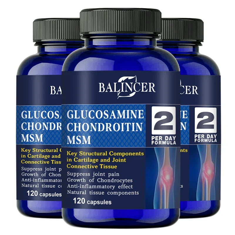 Balincer Glucosamine Chondroitin MSM, 120 Capsules, for Joint and Knee Health, Immune System, Non-GMO, Gluten-Free