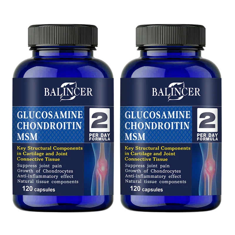 Balincer Glucosamine Chondroitin MSM, 120 Capsules, for Joint and Knee Health, Immune System, Non-GMO, Gluten-Free