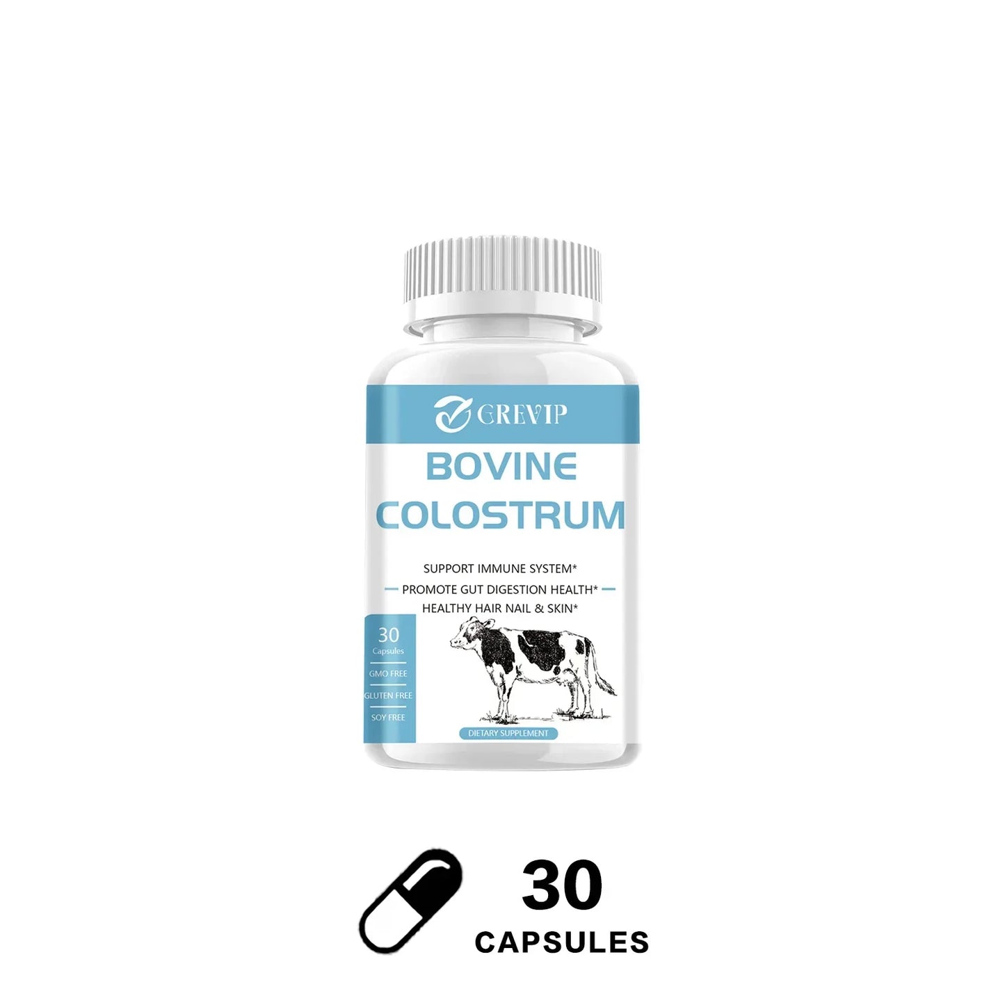 Bovine Colostrum Supplement - Digestive Support, Promotes Alopecia Growth, Skin and Nail Health
