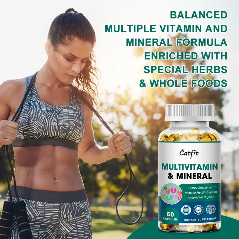 Catfit MultiVitamin & Minerals Capsule Anti-alopecia Skin Repair liver Health & Energy Care Improve anemia Health supplements