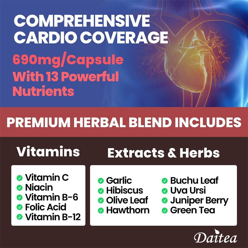 Blood Pressure Support Supplement - Supports Healthy Heart, Cholesterol, Heart, High Blood Pressure & Antioxidants