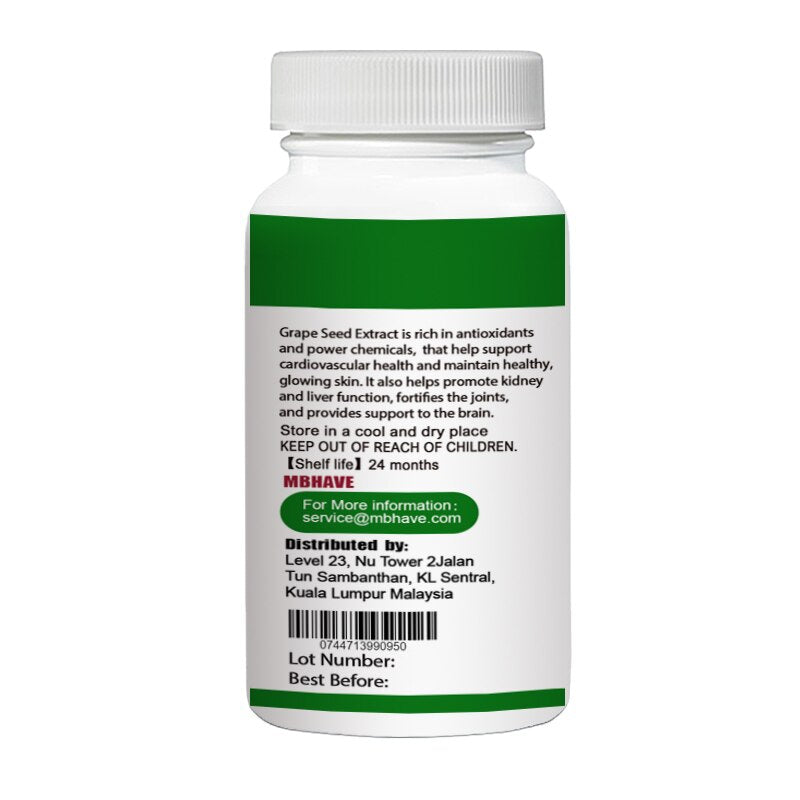 grape seed 500mg 60pcs support collagen formation, provide antioxidant support