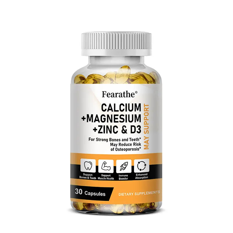 Zinc Calcium Magnesium and Vitamin D, Skeletal Muscle Joint Dental Support, Support Immune System Balance 30/60/120 Capsules
