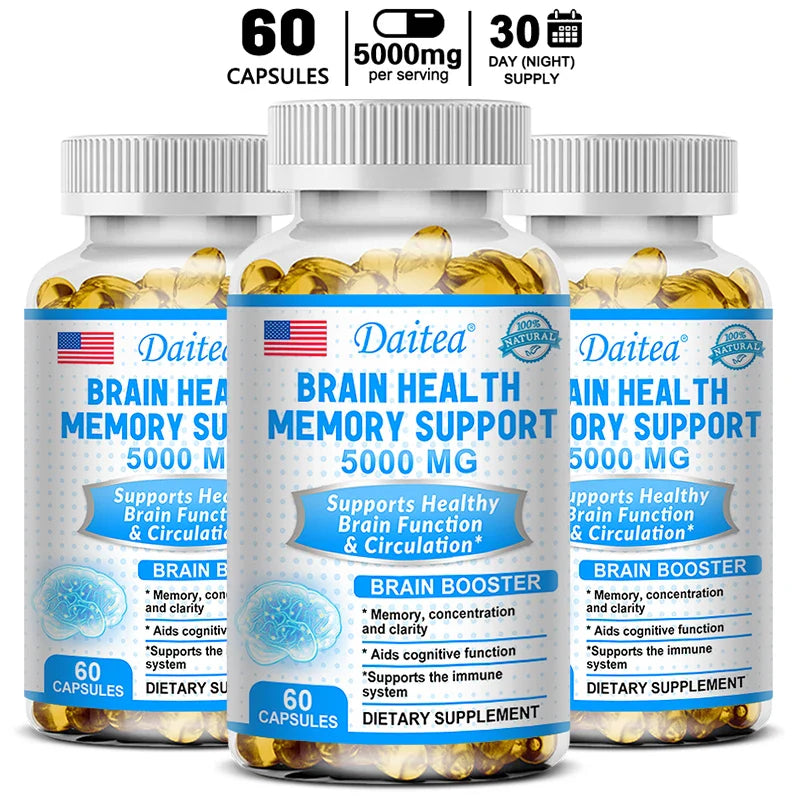 Brain Health Memory Support 5000 Mg, Function & Circulation, Brain Booster "Memory, Focus & Clarity Supports Cognitive Function