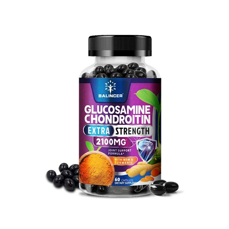 Chondroitin Turmeric MSM Glucosamine Triple Strength 2100 Mg for Hips, Knees, Joints & Back Comfort - Joint Supplements
