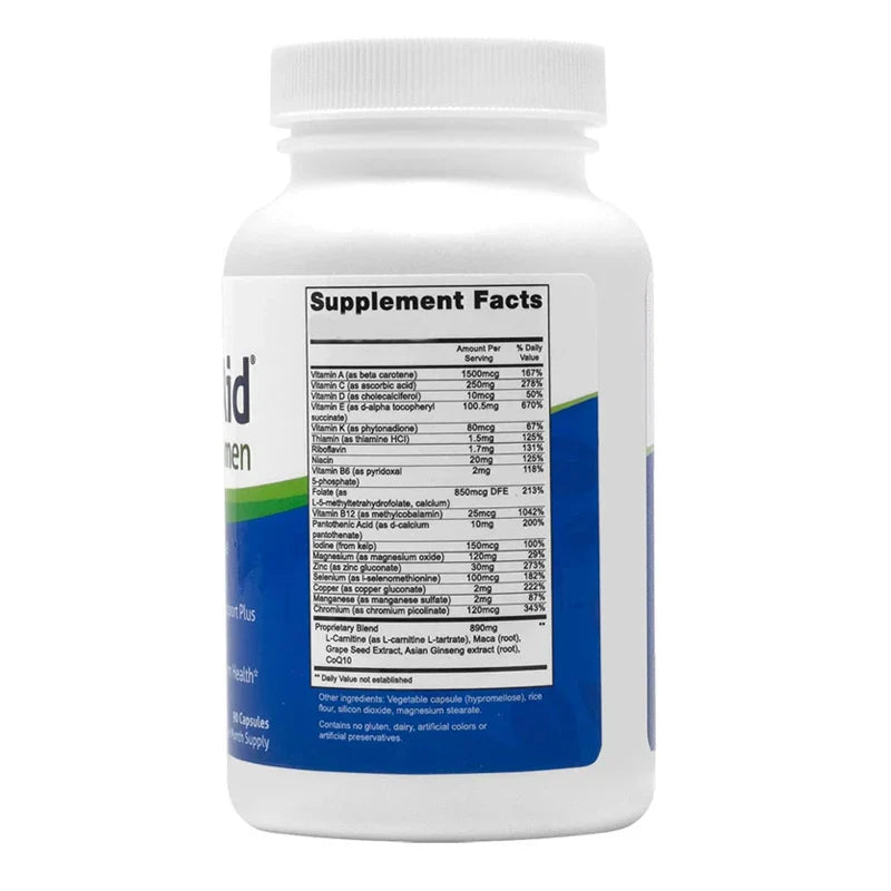Men's prenatal male fertility supplements | Fertility support includes 60 capsules of L-carnitine, zinc, and folate