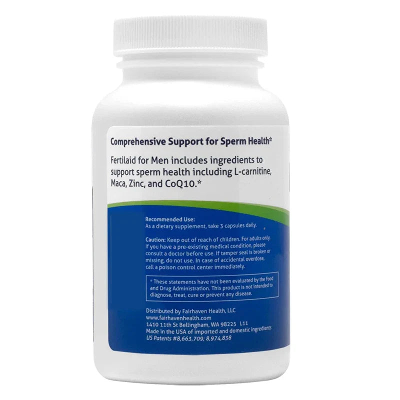 Men's prenatal male fertility supplements | Fertility support includes 60 capsules of L-carnitine, zinc, and folate