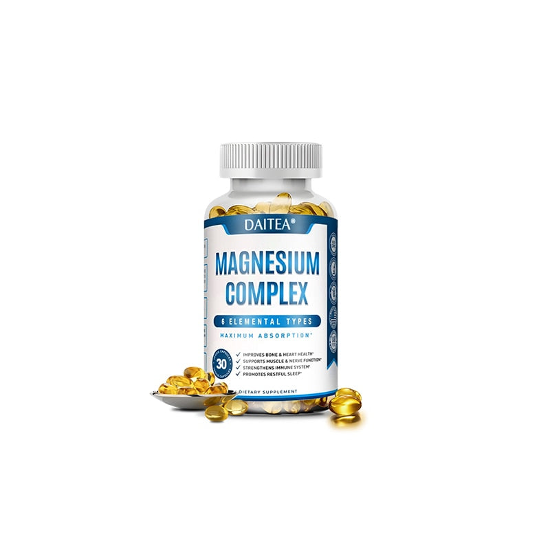 Magnesium Complex Capsules - Bone, Muscle & Heart Health Supplement, Sleep Support, Muscle Relaxation, Stress & Anxiety Relief