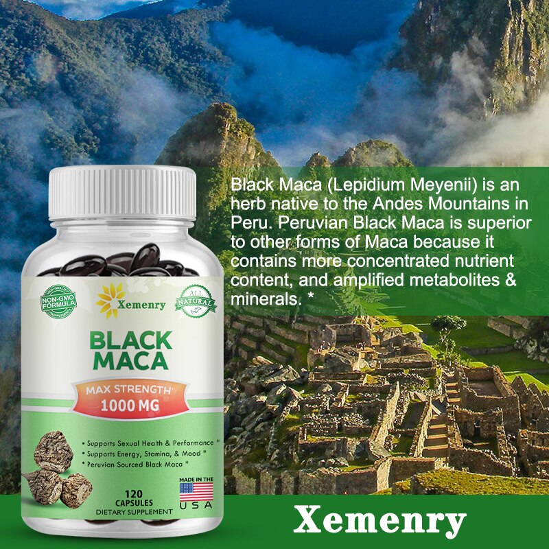 Maca Root Extract Capsules Strength&Mood Supplements,Natural Pills To Support Health,Male Enhancement Capsules Adult Healthcare