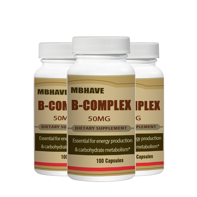 Vitamin B Complex 500Mg 100Capsule High Strength All 9 B Vitamins B12 B complex