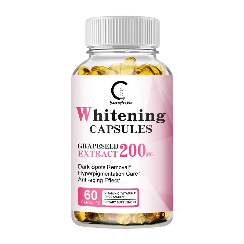 GPGP Greenpeople 60 Plant Whitening Grape Seed Capsules Dark Spots Remover Brighten Skin Antioxidant Beauty & Health Supplements