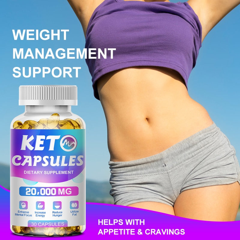 Minch Ketone Capsules Keto Supplement For Healthy Diet Weight Loss Management Burn Fat Supply Appetite Boost Energy For Adults